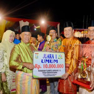 Kecamatan Bangkinang Juara Umum MTQ Tingkat Kabupaten Kampar ke-53 Tahun 2024